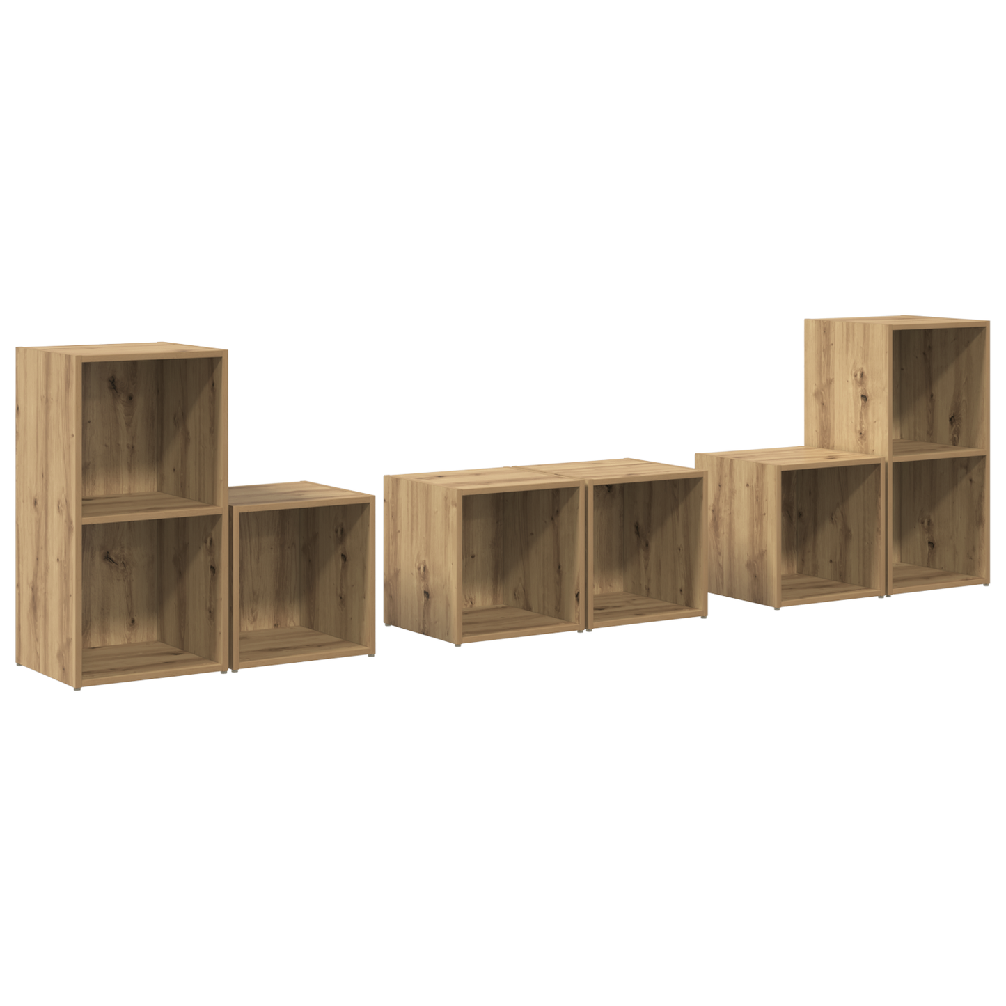 TV Cabinet Set 6 pcs Artisan Oak Engineered Wood
