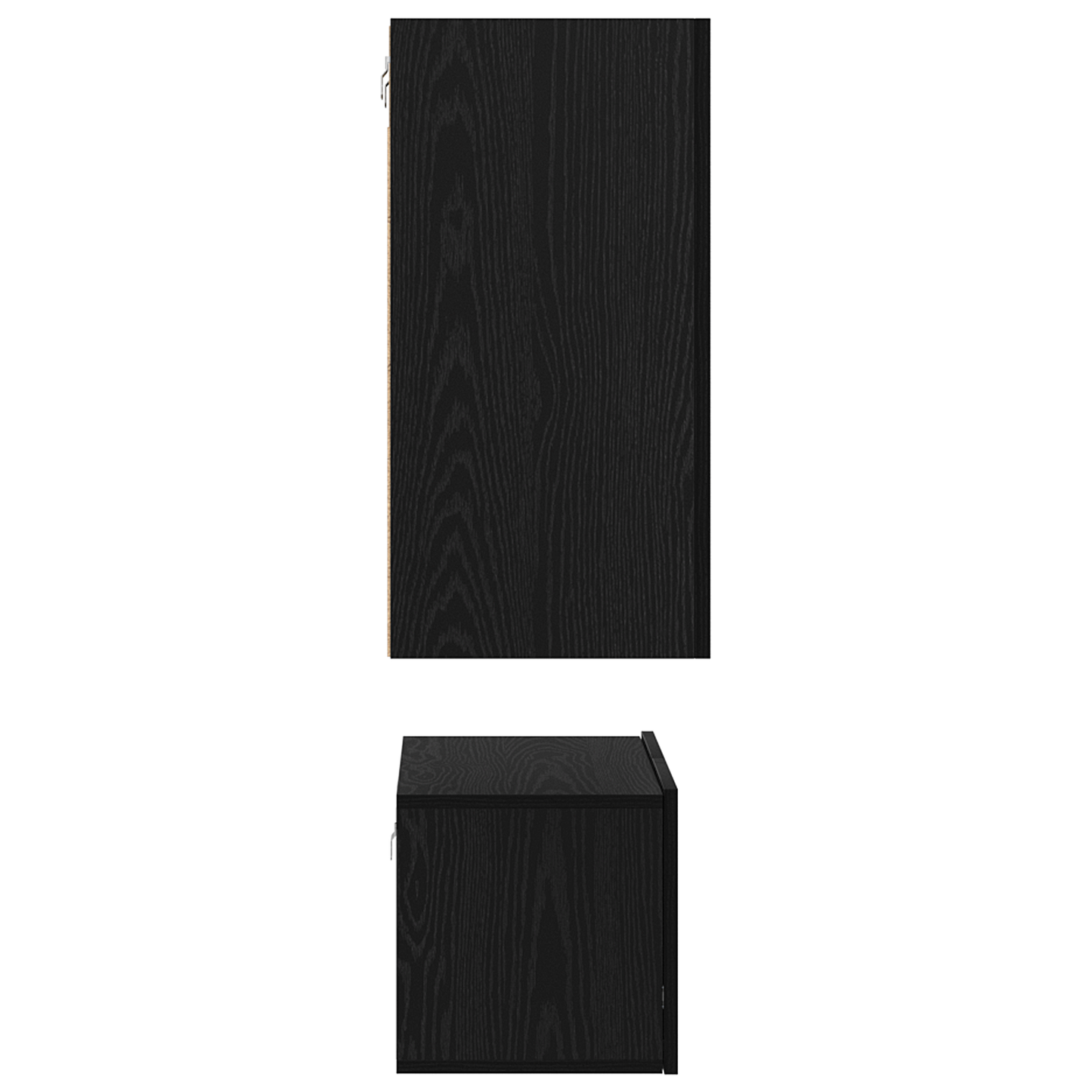TV Cabinet Set Wall-mounted 3 pcs Black Oak Engineered Wood