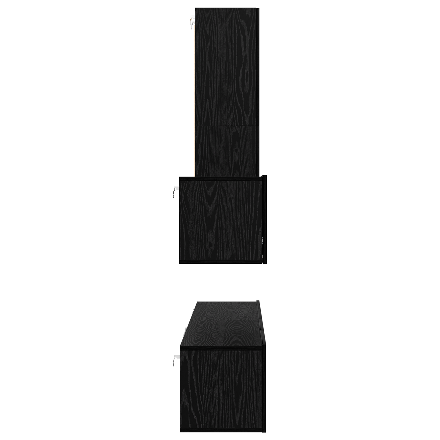 Wall TV Cabinet Wall-mounted 4 pcs Black oak 200 x 30 x 30 cm