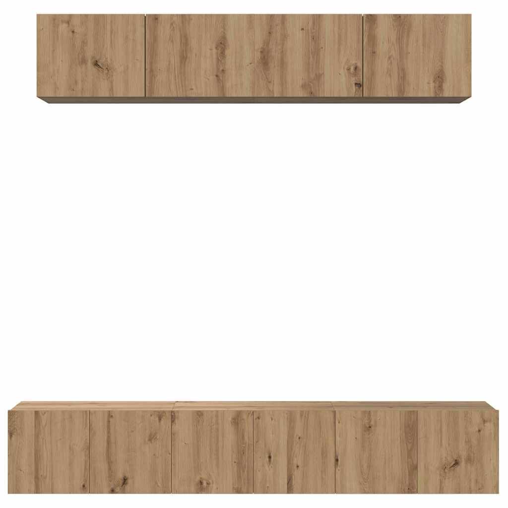 TV Cabinet Set Wall-mounted 5 pcs Artisan oak 100 x 30 x 30 cm