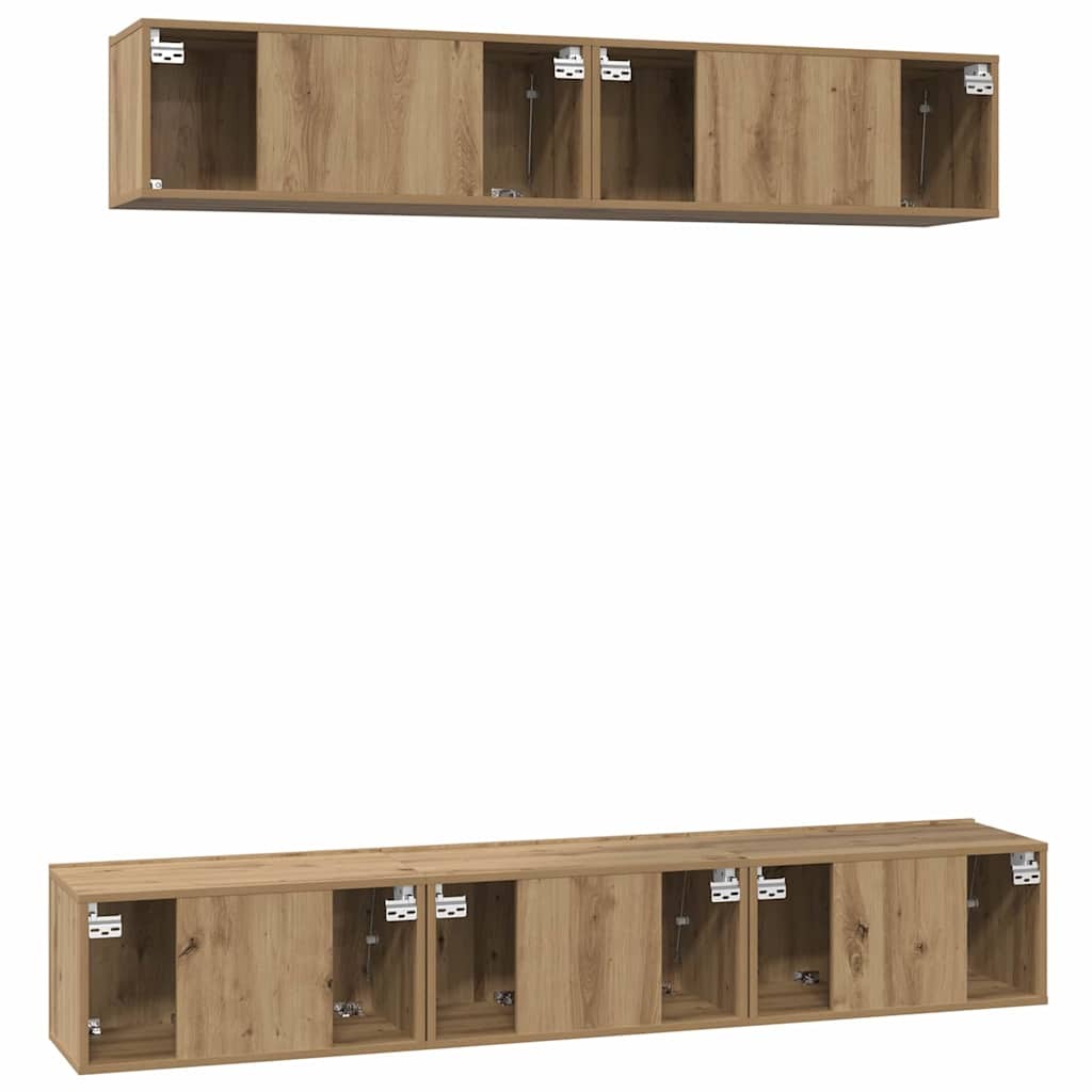 TV Cabinet Set Wall-mounted 5 pcs Artisan oak 100 x 30 x 30 cm