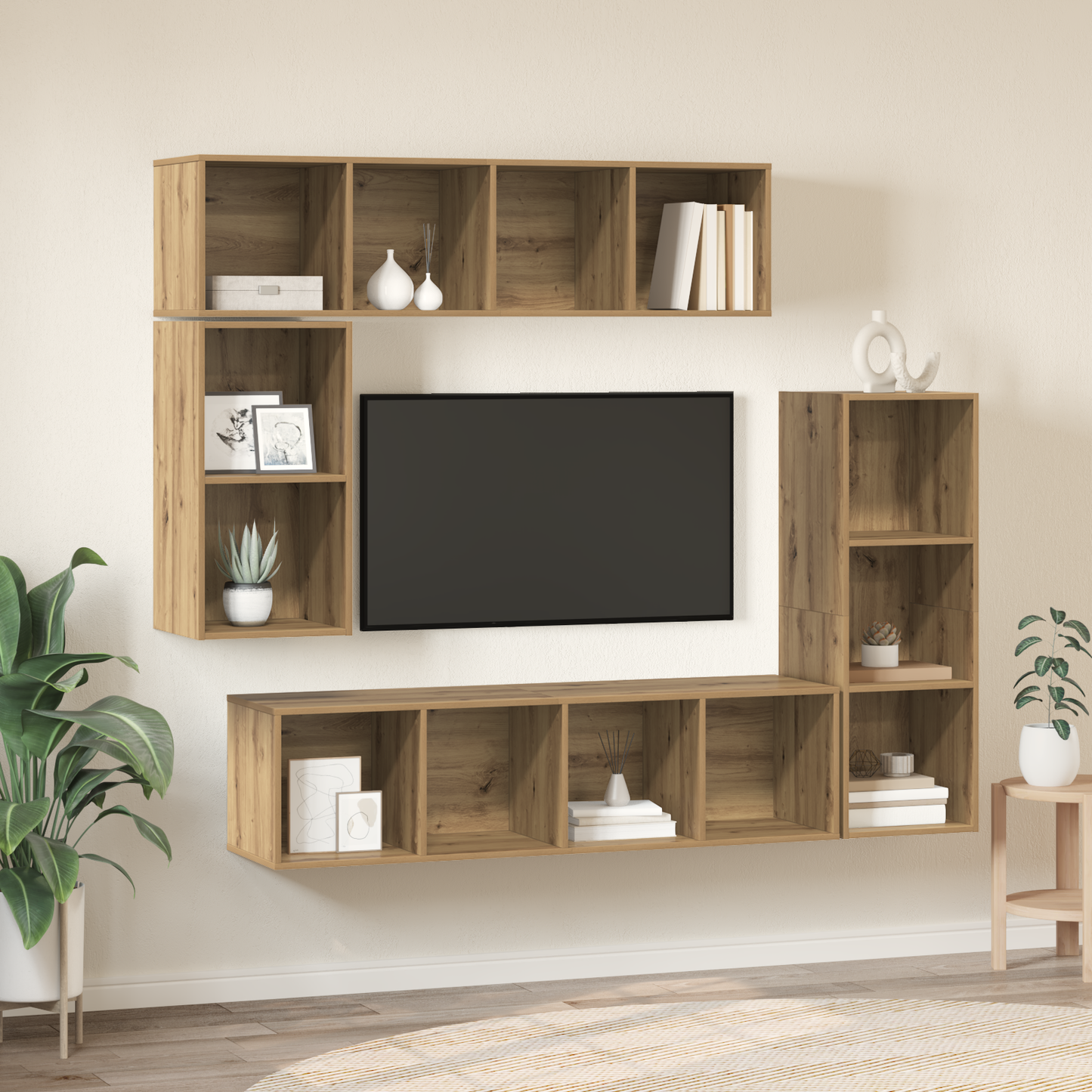 TV Cabinet Set 4 pcs Artisan oak 37 x 37 x 142.5 cm