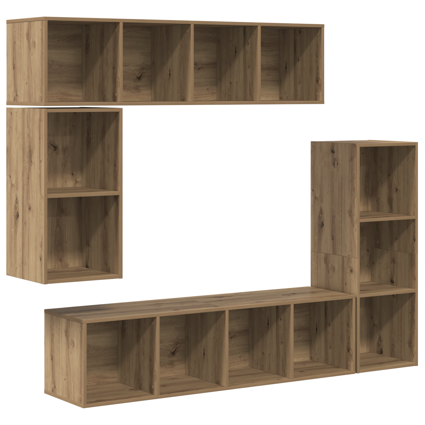 TV Cabinet Set 4 pcs Artisan oak 37 x 37 x 142.5 cm