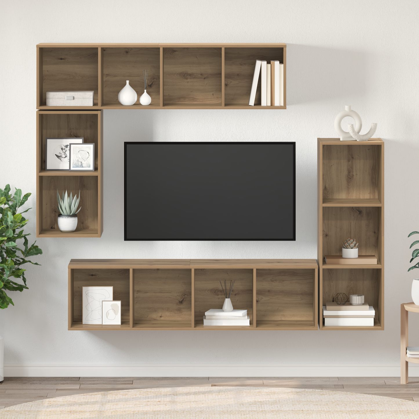 TV Cabinet Set 4 pcs Artisan oak 37 x 37 x 142.5 cm