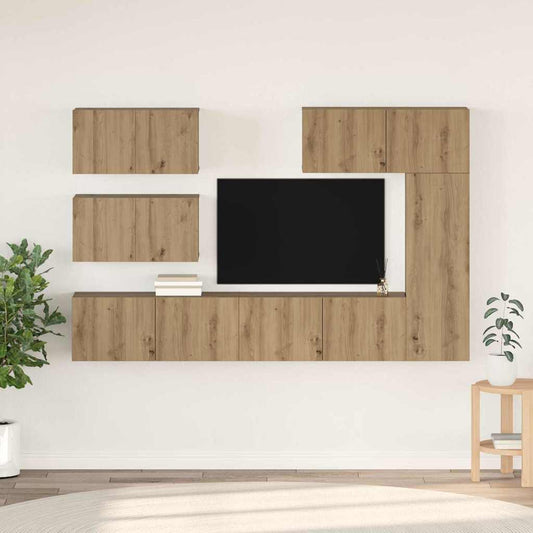 TV Cabinet Set Wall-mounted 6 pcs Artisan oak 30.5 x 30 x 90 cm