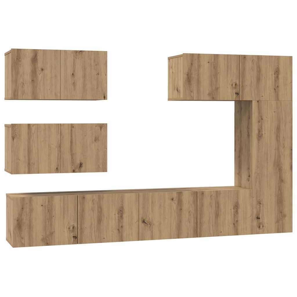 TV Cabinet Set Wall-mounted 6 pcs Artisan oak 30.5 x 30 x 90 cm