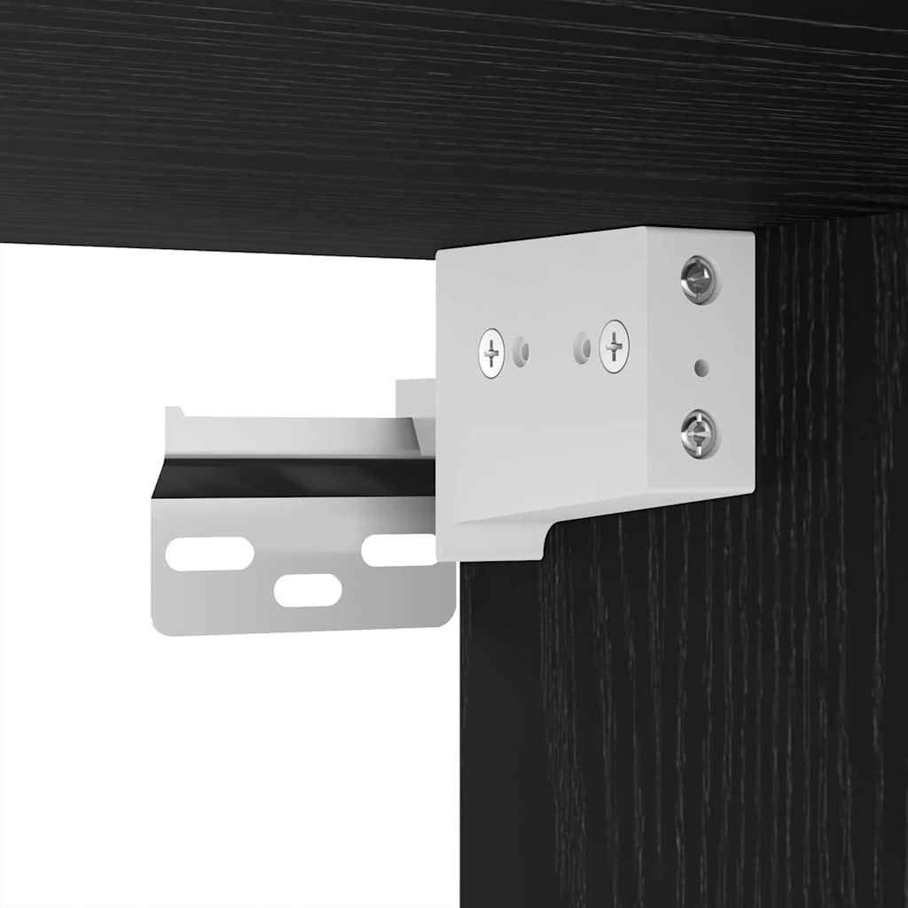 Wall TV Cabinet Wall-mounted Black oak Engineered wood