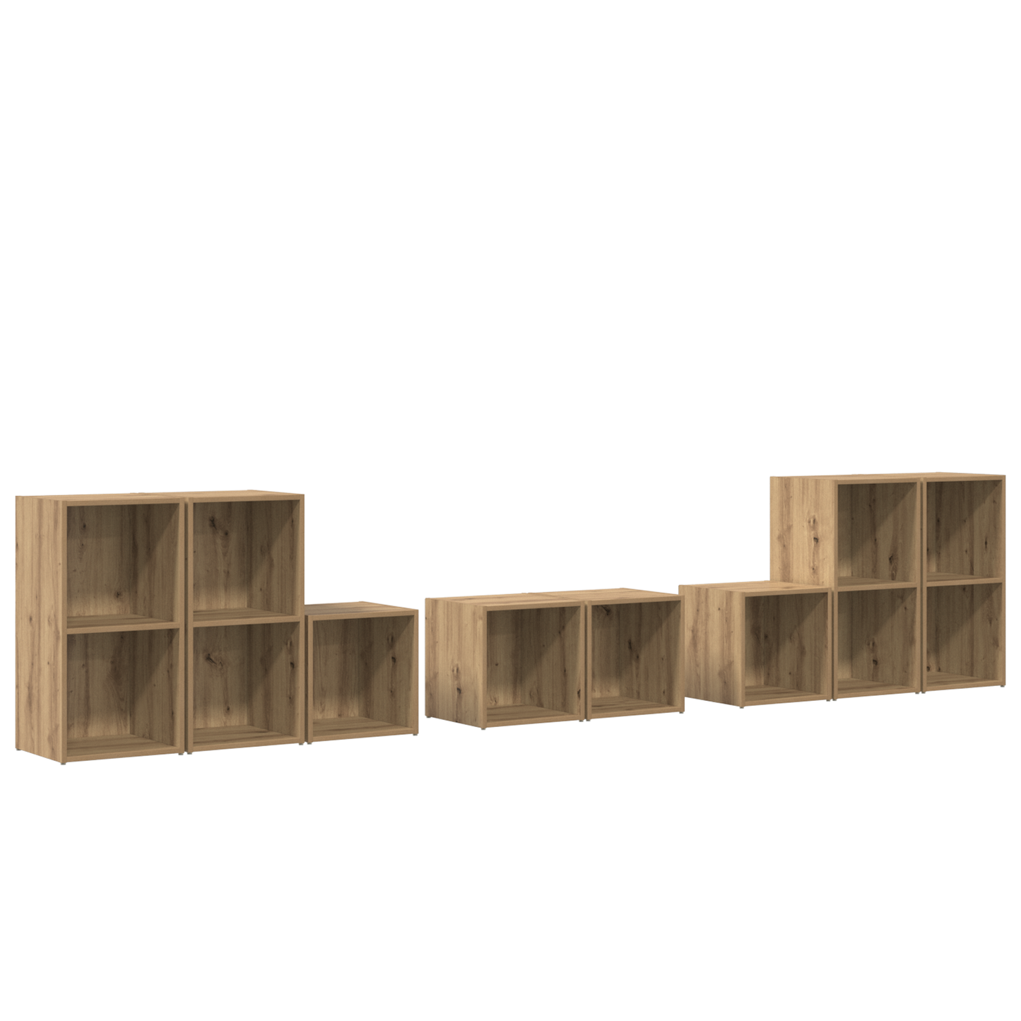 TV Cabinet Set 8 pcs Artisan Oak Engineered Wood
