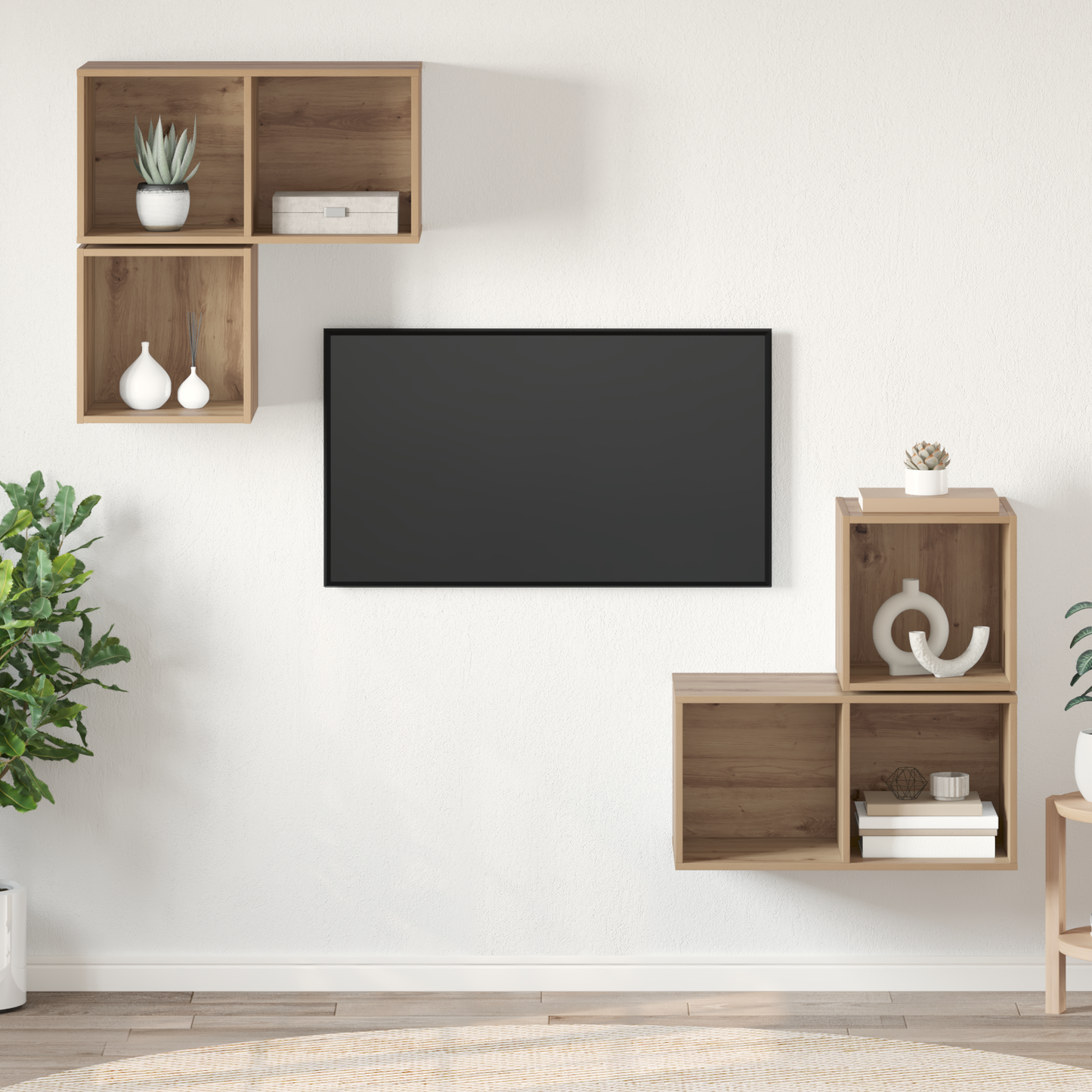 TV Cabinet Set Wall-mounted 4 pcs Artisan oak 37 x 37 x 72 cm