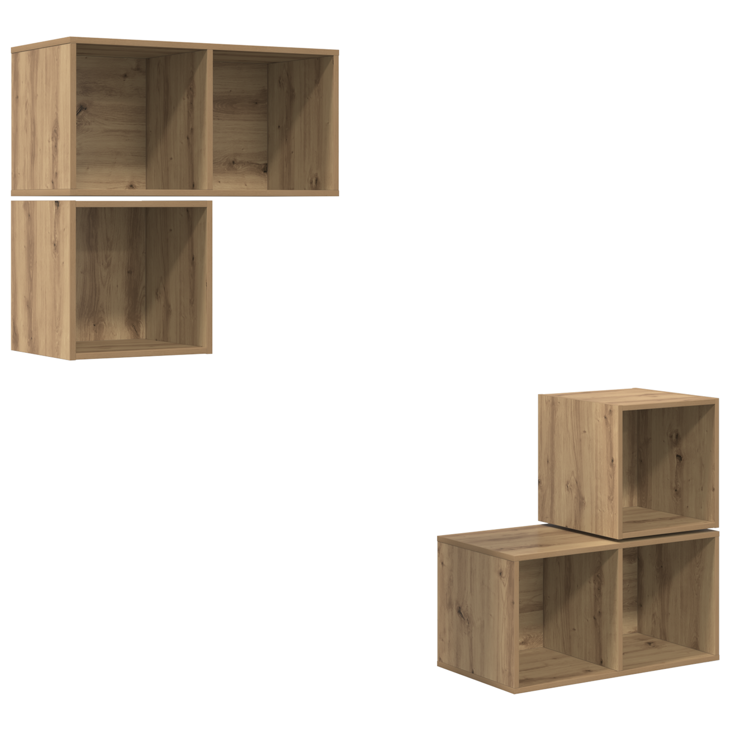 TV Cabinet Set Wall-mounted 4 pcs Artisan oak 37 x 37 x 72 cm