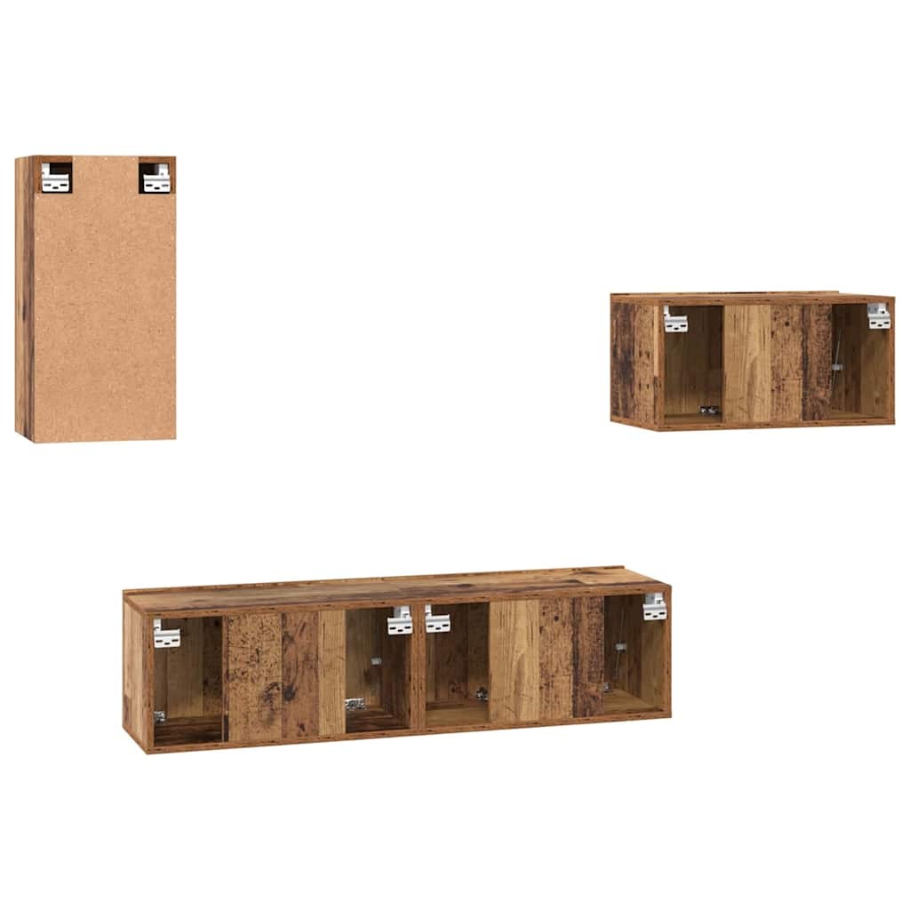 TV Cabinet Set 4 pcs Old wood 30.5 x 30 x 60 cm Engineered wood