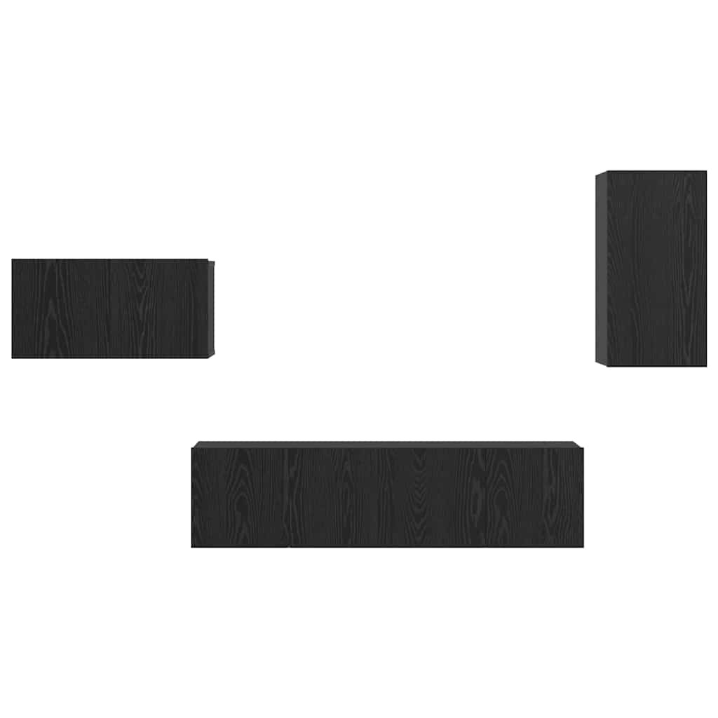 TV Cabinet Set Wall-mounted 4 pcs Black oak 30.5 x 30 x 60 cm