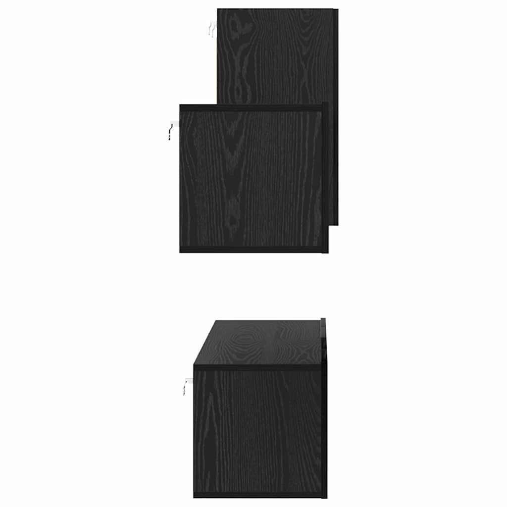 TV Cabinet Set Wall-mounted 4 pcs Black oak 30.5 x 30 x 60 cm
