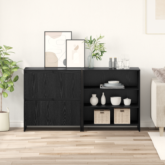 Sideboard 2 pcs Black Oak 70 x 41 x 75 cm Engineered Wood