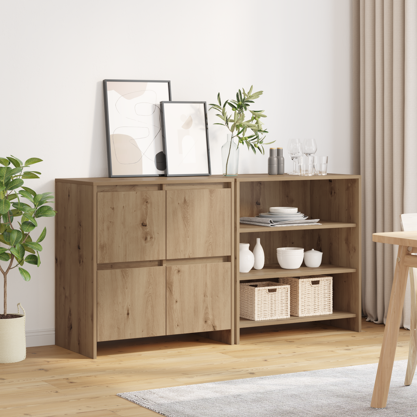 Sideboard 2 pcs Artisan Oak 70 x 41 x 75 cm Engineered Wood
