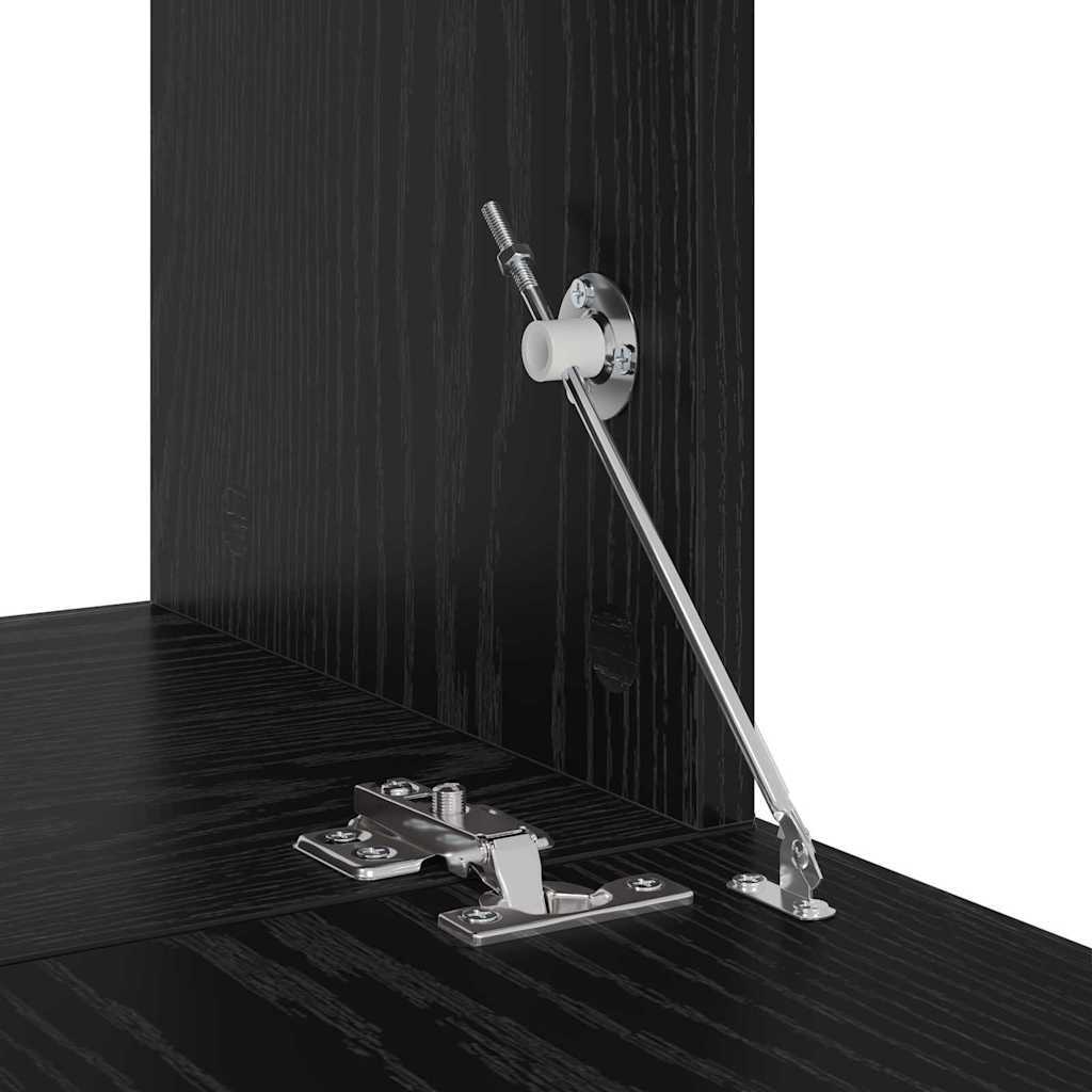 TV Cabinet Set Wall-mounted 8 pcs Black oak 80 x 30 x 30.5 cm