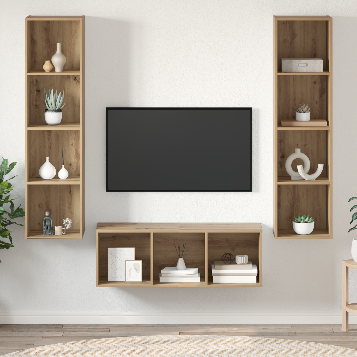 TV Cabinet Set 3 pcs Artisan oak 37 x 37 x 142.5 cm