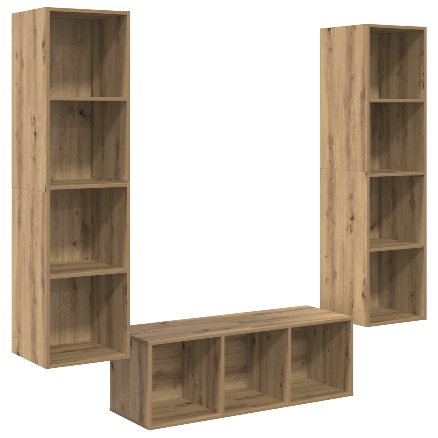 TV Cabinet Set 3 pcs Artisan oak 37 x 37 x 142.5 cm
