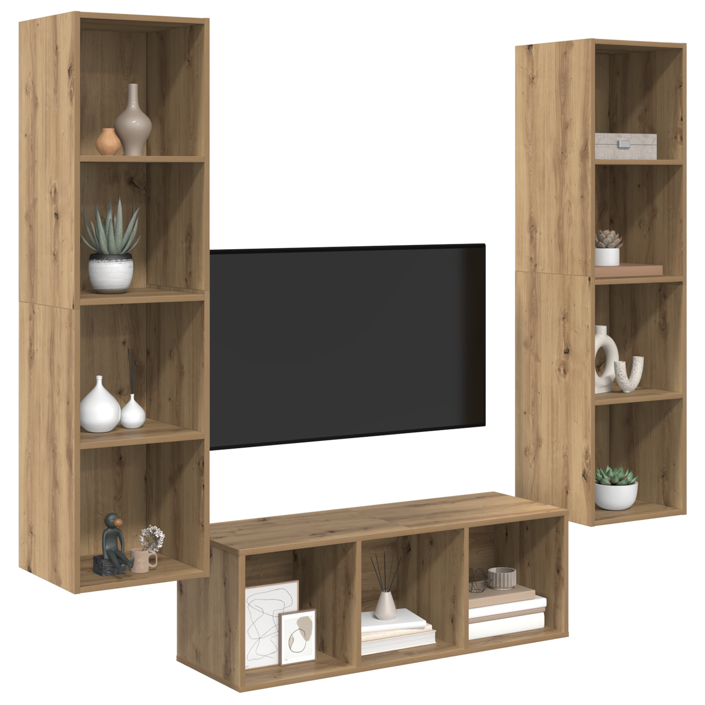 TV Cabinet Set 3 pcs Artisan oak 37 x 37 x 142.5 cm