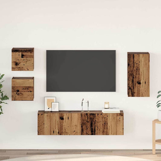TV Cabinet Set 5 pcs 160 x 30 x 30.5 cm Engineered Wood