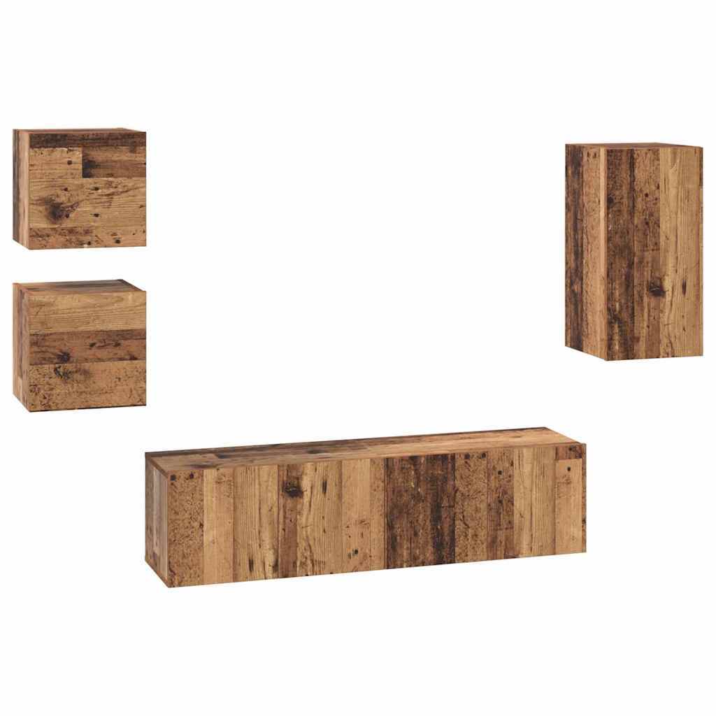 TV Cabinet Set 5 pcs 160 x 30 x 30.5 cm Engineered Wood