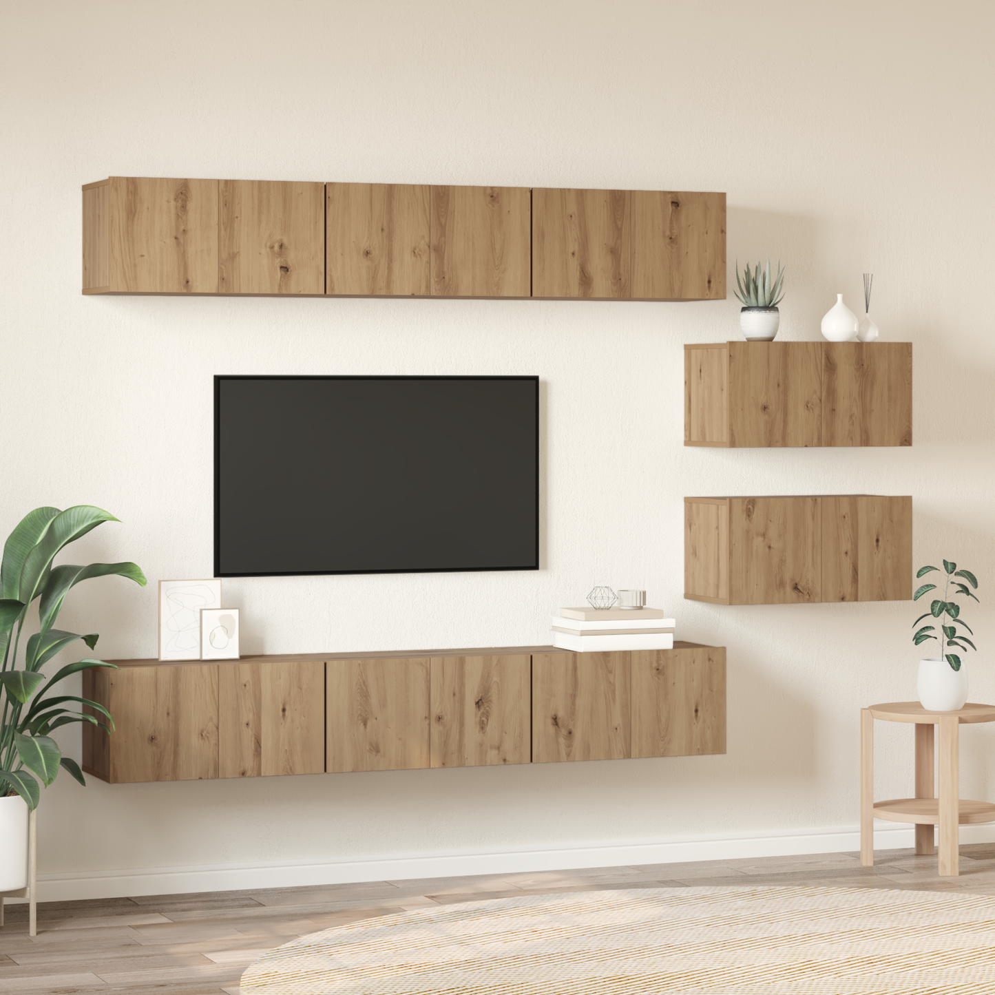 TV Cabinet Set Wall-mounted 8 pcs Artisan Oak 60 x 30 x 30 cm