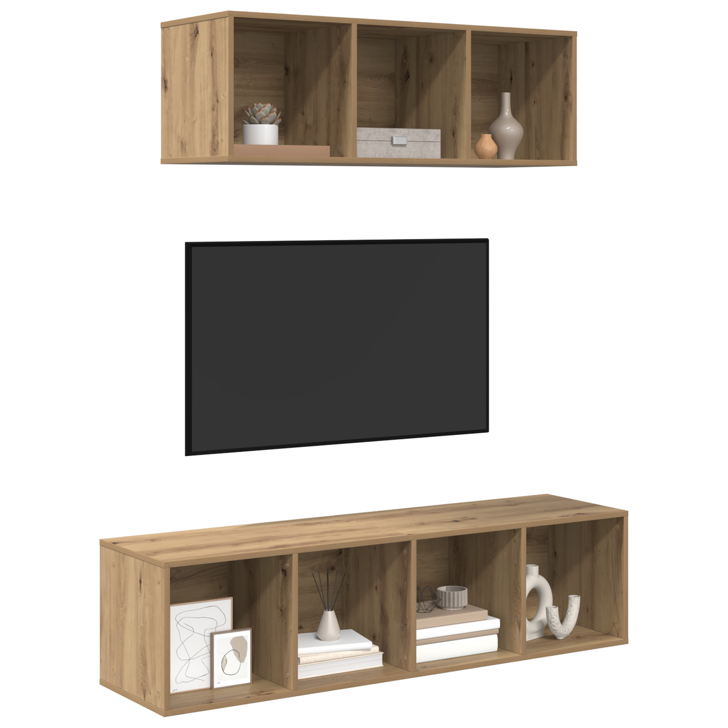 TV Cabinet Set 2 pcs Artisan oak 37 x 37 x 142.5 cm