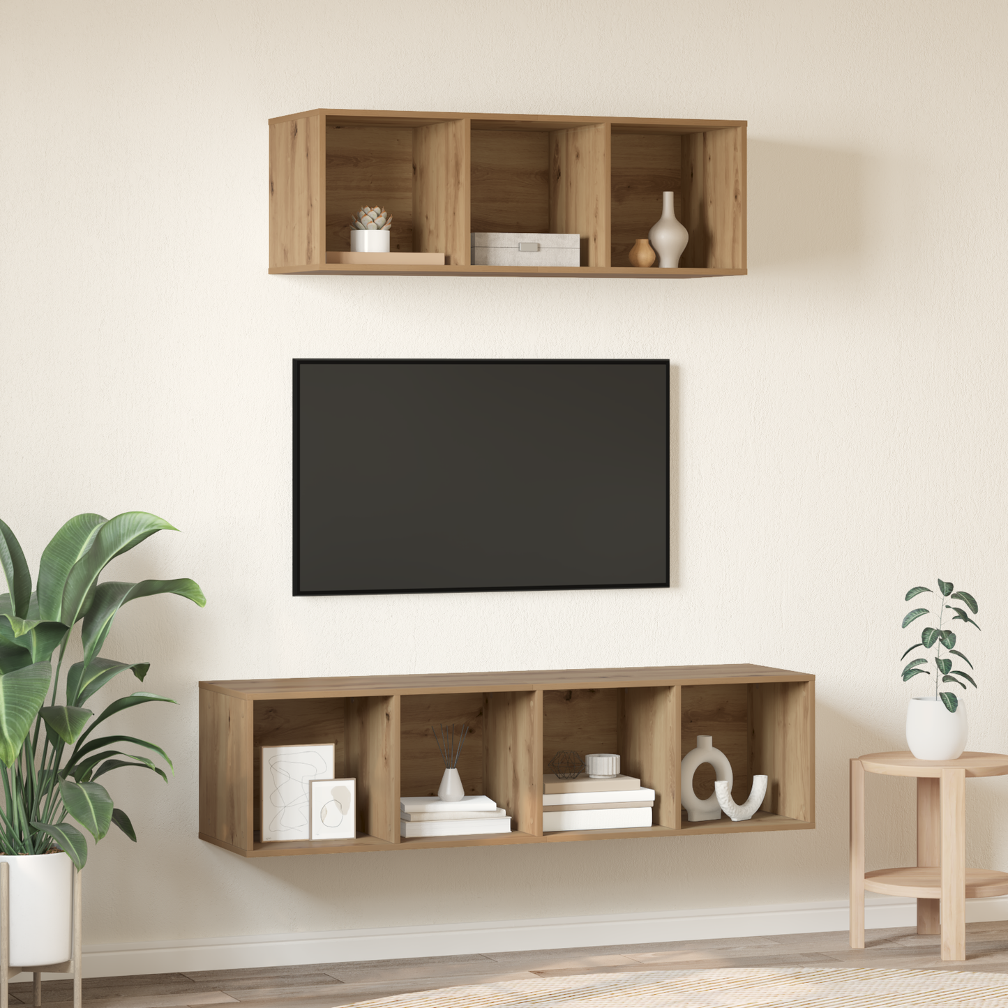 TV Cabinet Set 2 pcs Artisan oak 37 x 37 x 142.5 cm
