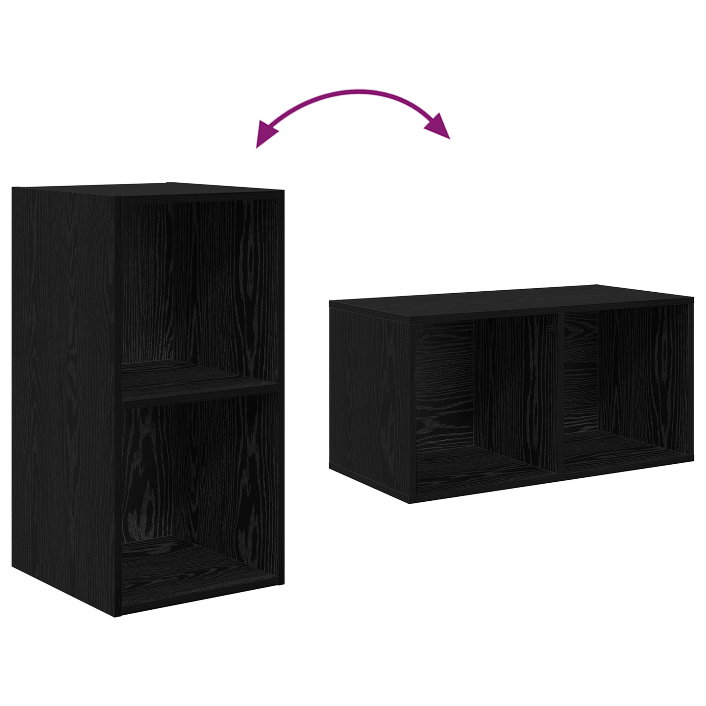 Tv Cabinet Set Black oak 37 x 37 x 107 cm Engineered wood