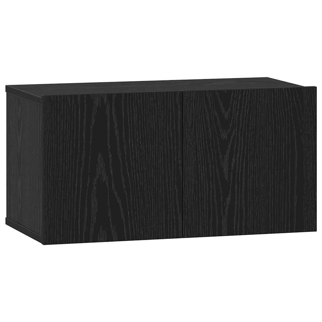 TV Cabinet Set 8 pcs Black Oak 60 x 30 x 30 cm Engineered Wood