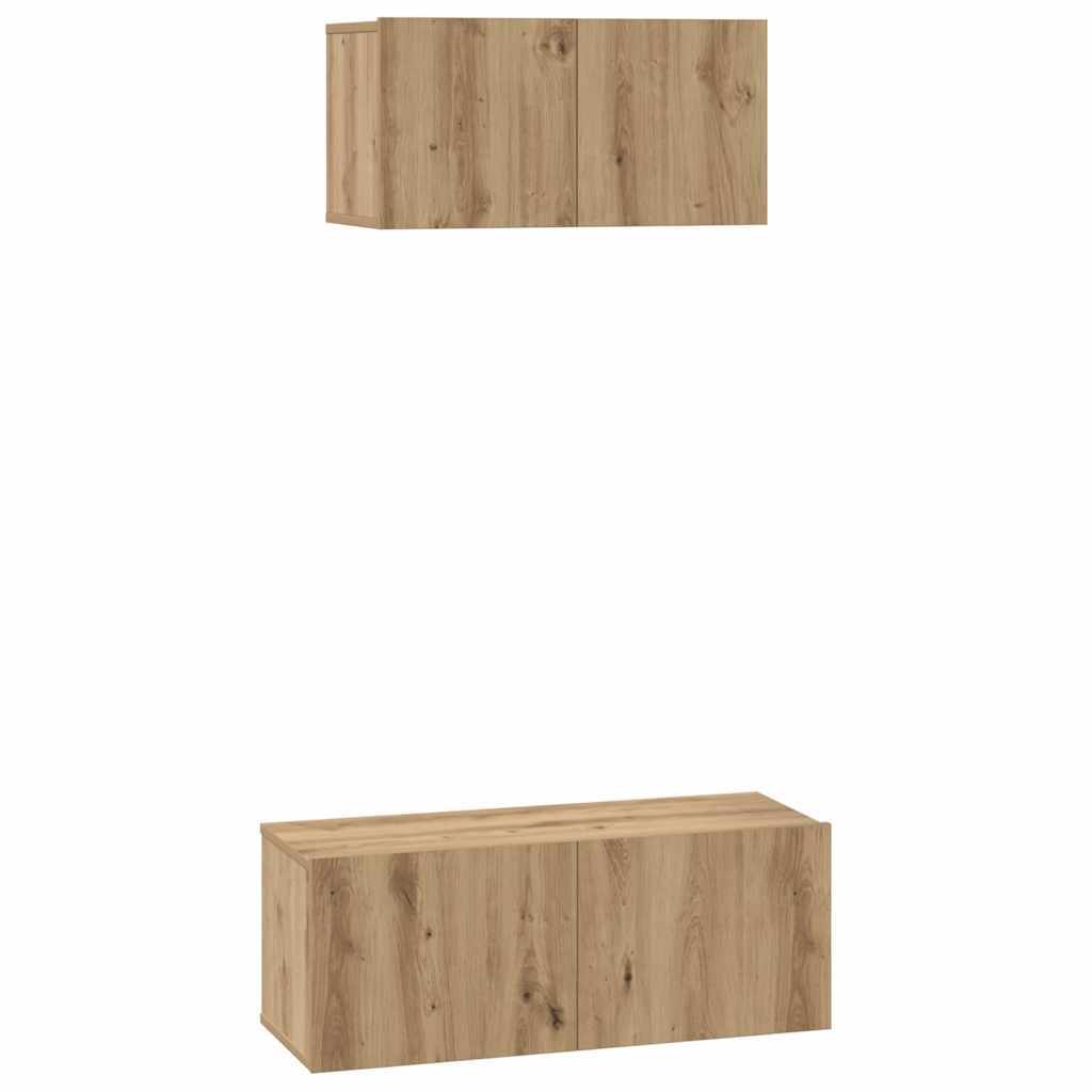 TV Cabinet Set Wall-mounted 2 pcs Artisan oak 80 x 30 x 30 cm