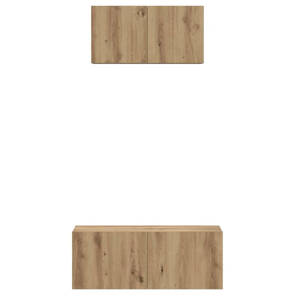 TV Cabinet Set Wall-mounted 2 pcs Artisan oak 80 x 30 x 30 cm