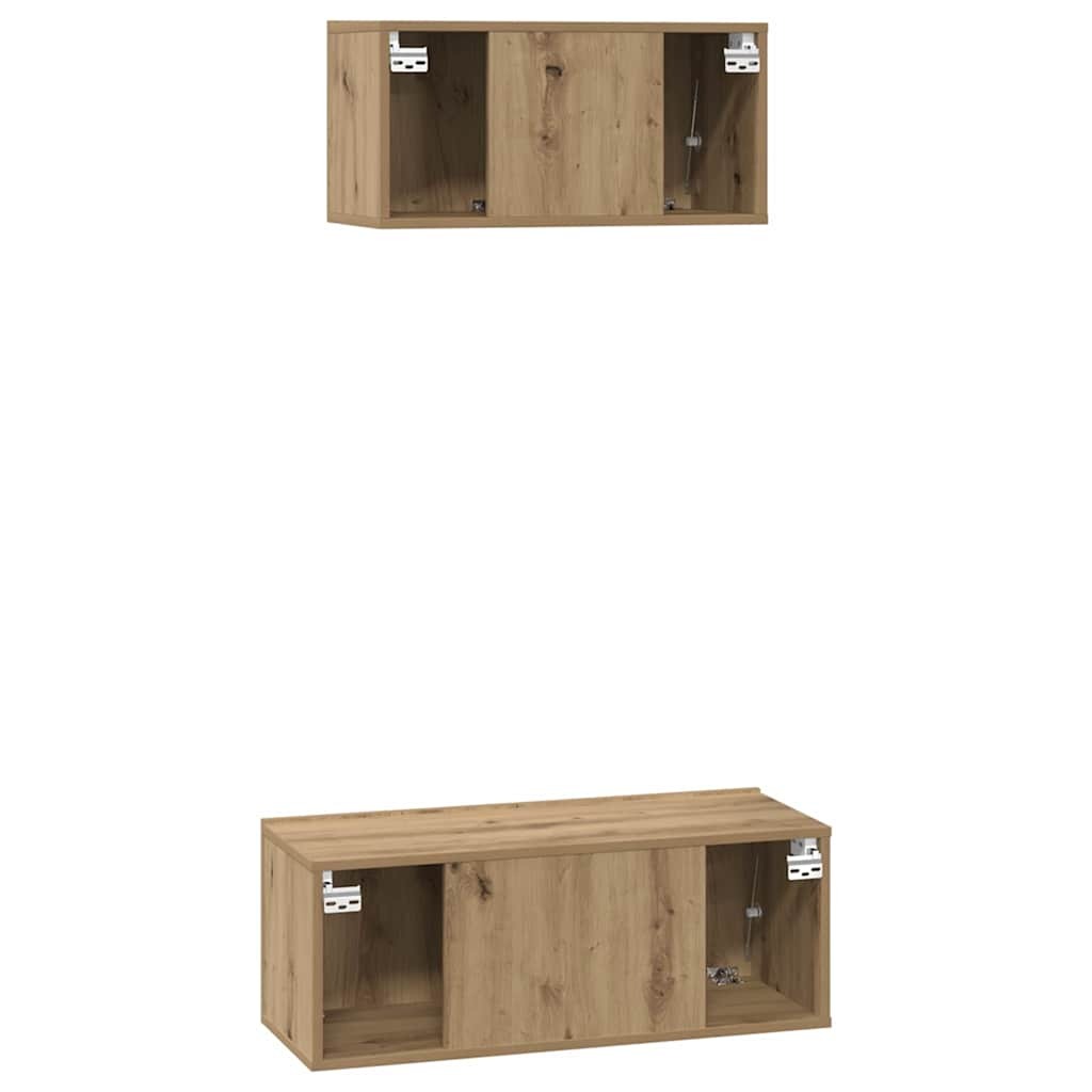 TV Cabinet Set Wall-mounted 2 pcs Artisan oak 80 x 30 x 30 cm