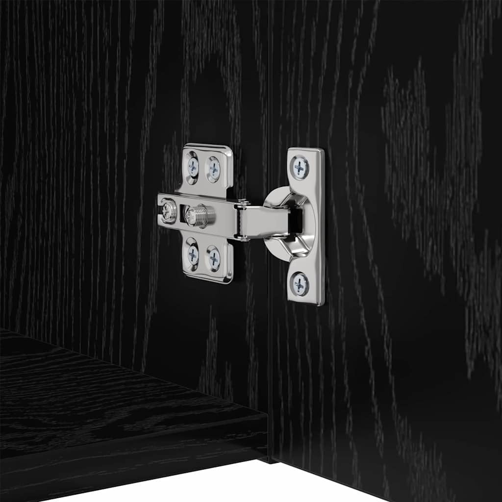 TV Cabinet Set Wall-mounted 5 pcs Black Oak