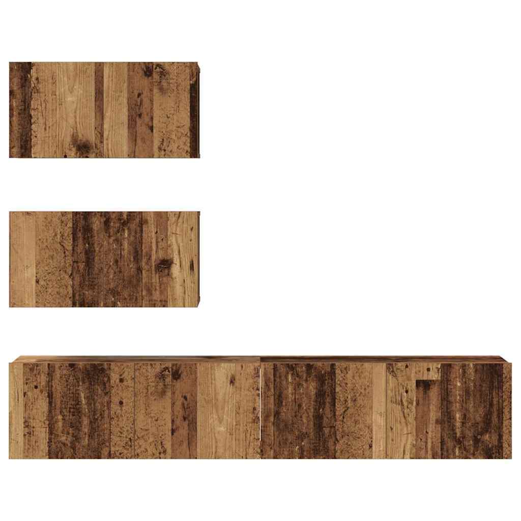 TV Cabinet Set 4 pcs Old wood 80 x 30 x 30 cm Engineered wood