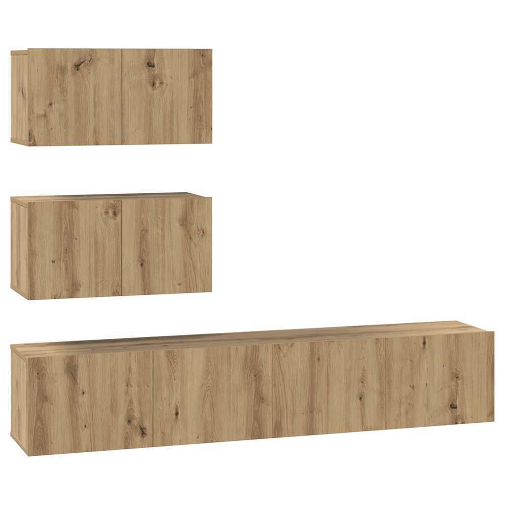 TV Cabinet Set Wall-mounted 4 pcs Artisan oak 80 x 30 x 30 cm