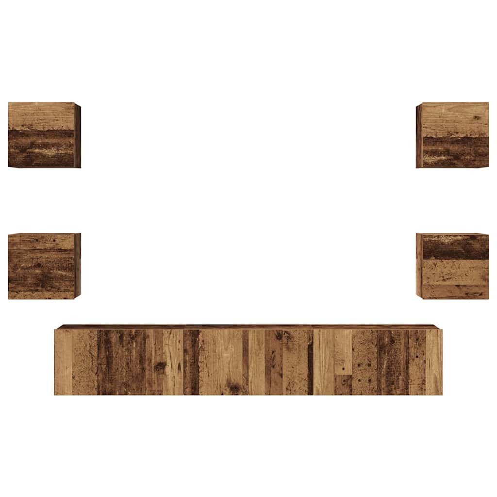 TV Cabinet Set 7 pcs Old wood 60 x 30 x 30 cm Engineered Wood