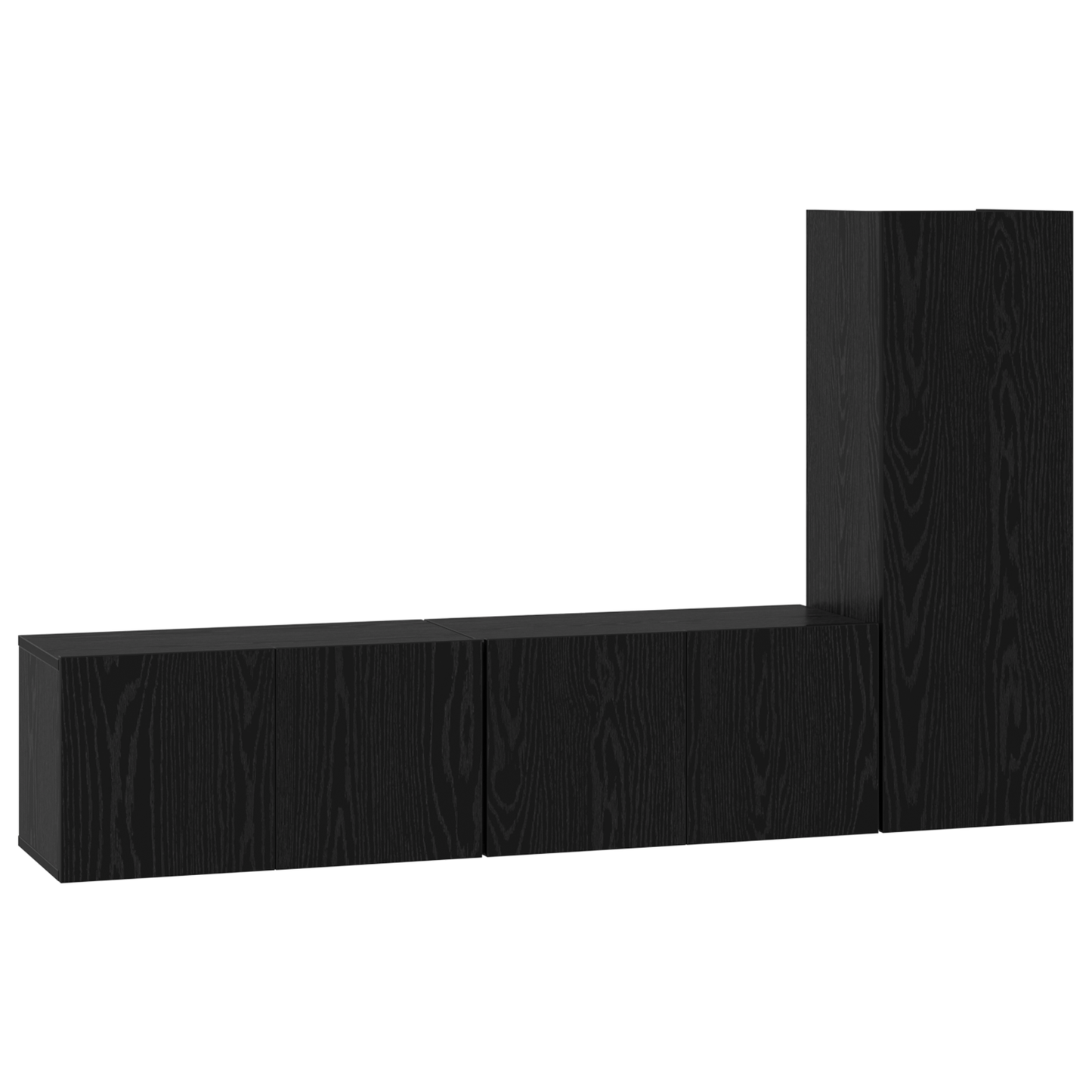 TV Cabinet Set 3 pcs Black oak 60 x 30 x 30 cm Engineered Wood