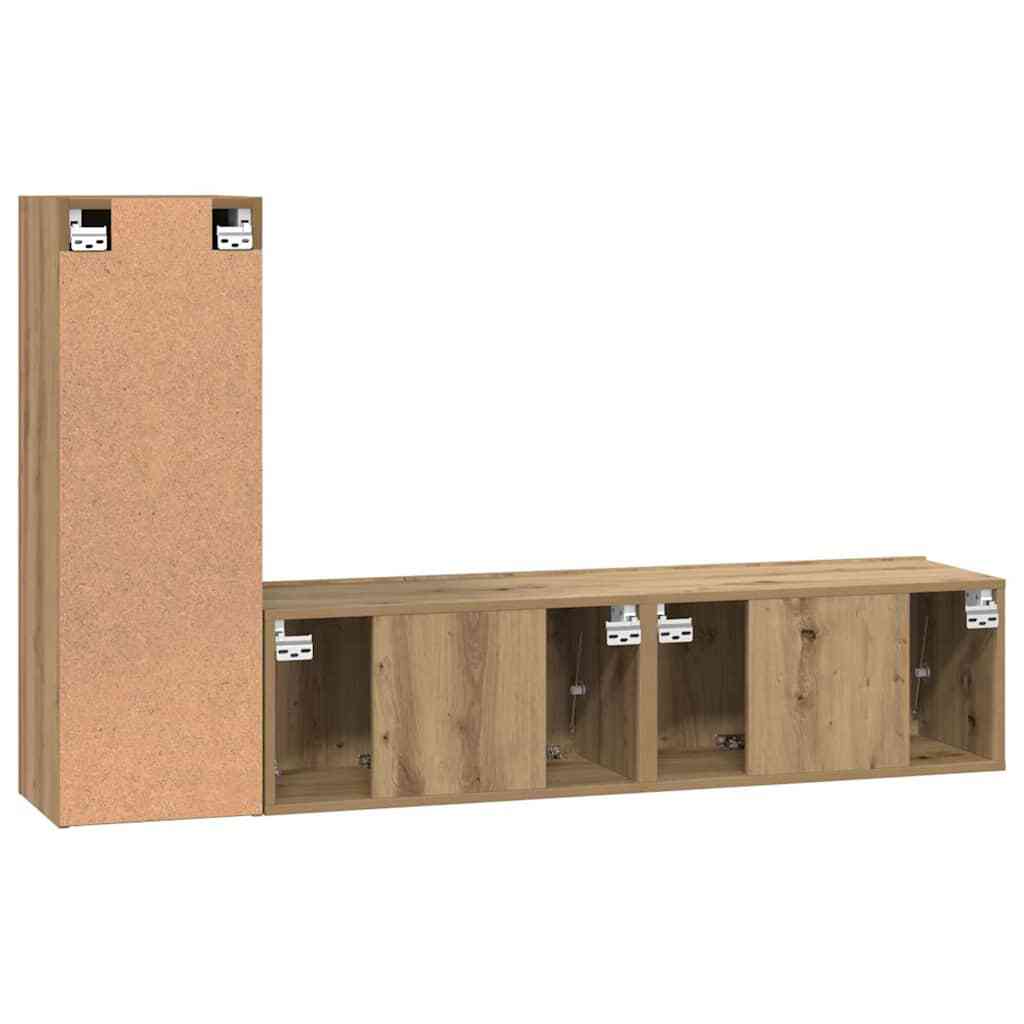 TV Cabinet Set Wall-mounted 3 pcs Artisan oak 60 x 30 x 30 cm