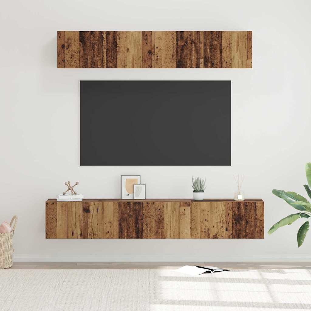 TV Cabinet Set 5 pcs Old wood Standard Medium Engineered wood