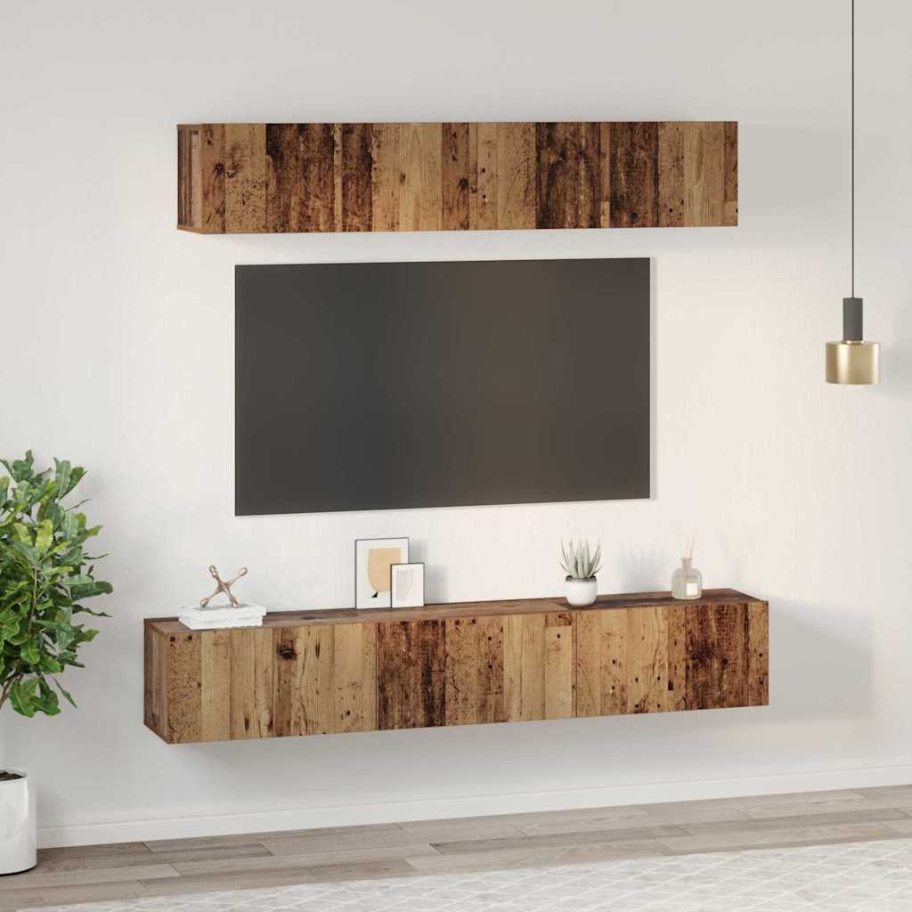 TV Cabinet Set 5 pcs Old wood Standard Medium Engineered wood