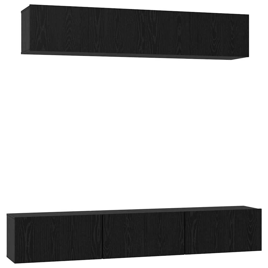TV Cabinet Set 5 pcs Black Oak Medium 80 x 30 x 30.5 cm