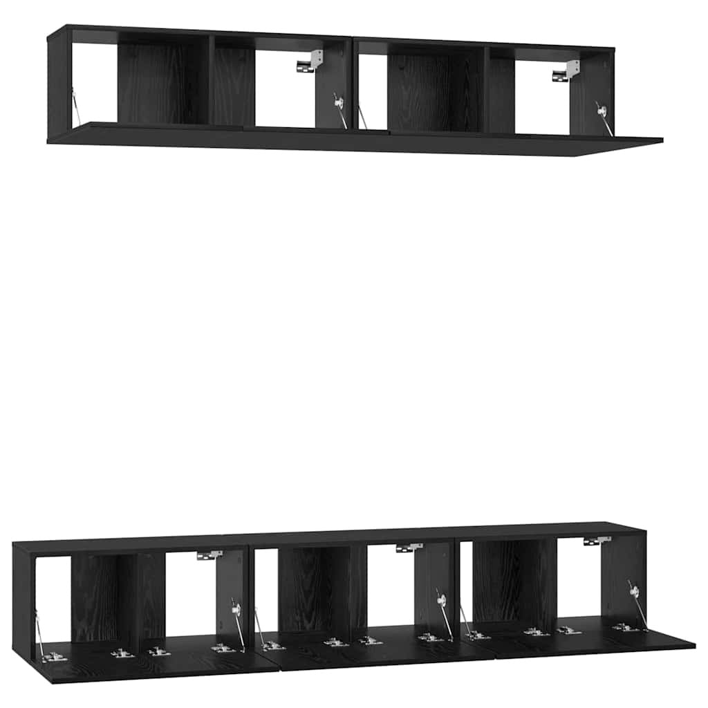 TV Cabinet Set 5 pcs Black Oak Medium 80 x 30 x 30.5 cm