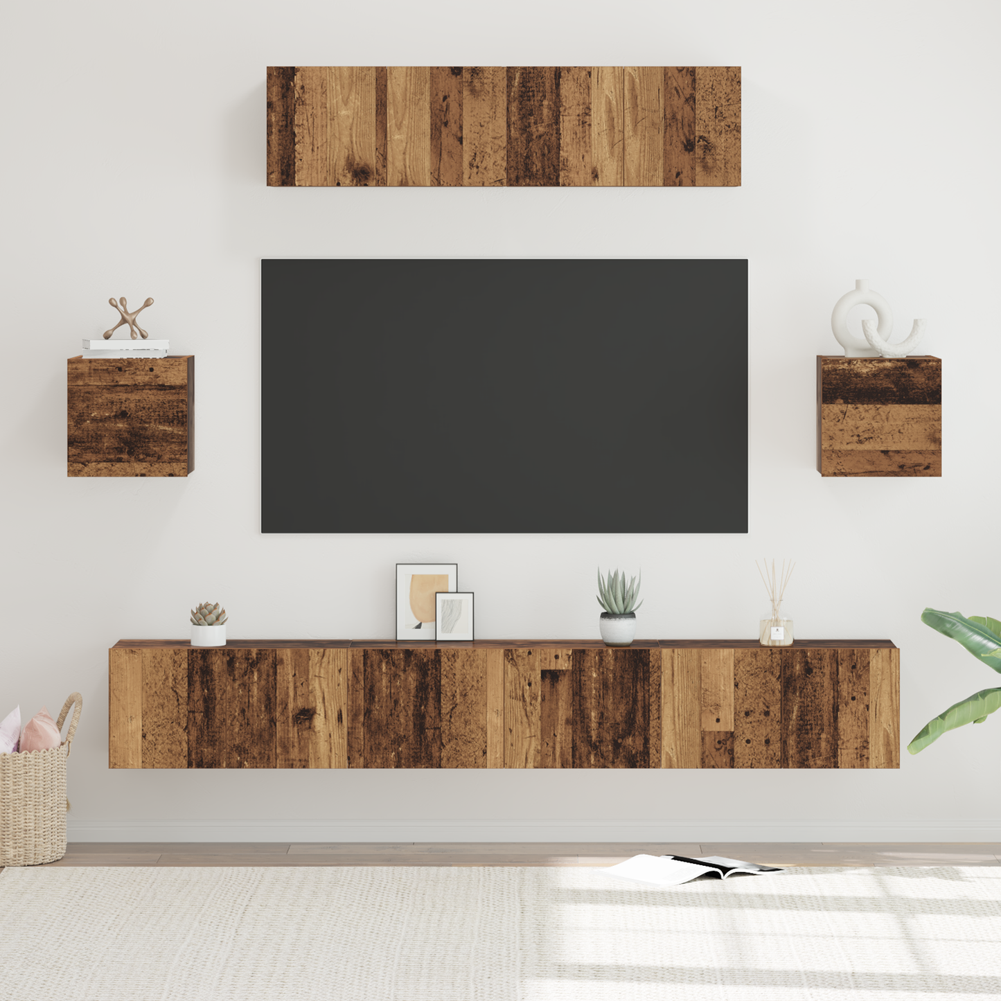 TV Cabinet Set 7 pcs Old wood 80 x 30 x 30 cm Engineered Wood
