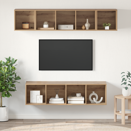 TV Cabinet Set 4 pcs Artisan oak 37 x 37 x 142.5 cm