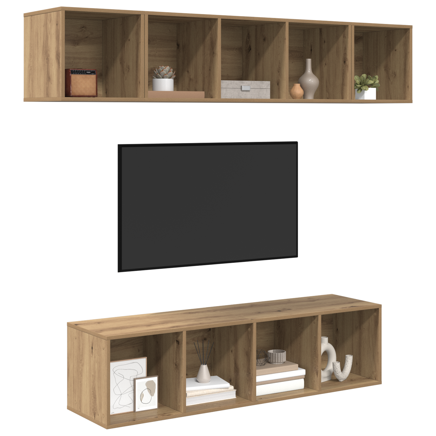 TV Cabinet Set 4 pcs Artisan oak 37 x 37 x 142.5 cm