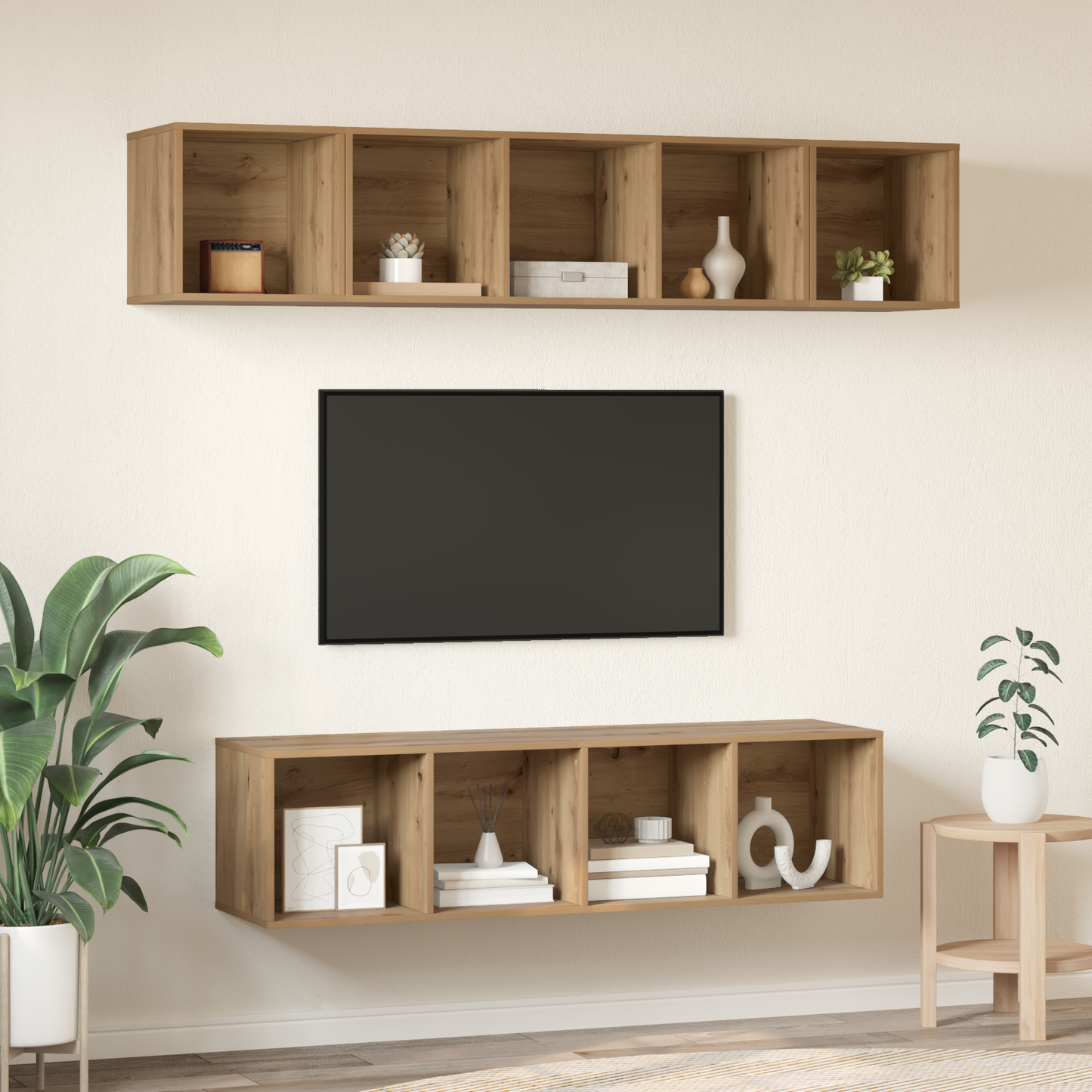 TV Cabinet Set 4 pcs Artisan oak 37 x 37 x 142.5 cm