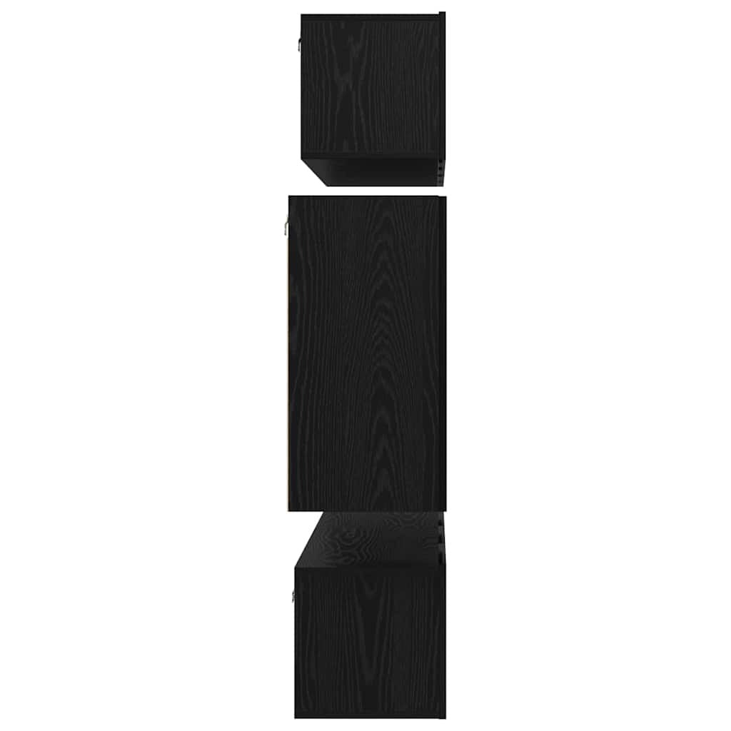 TV Cabinet Set 6 pcs Black oak 80 x 30 x 30 cm Engineered wood