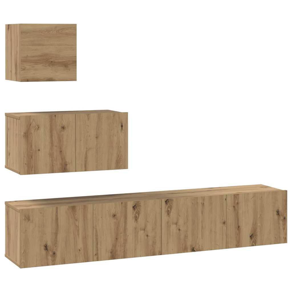 TV Cabinet Set Wall-mounted 4 pcs Artisan oak 80 x 30 x 30 cm