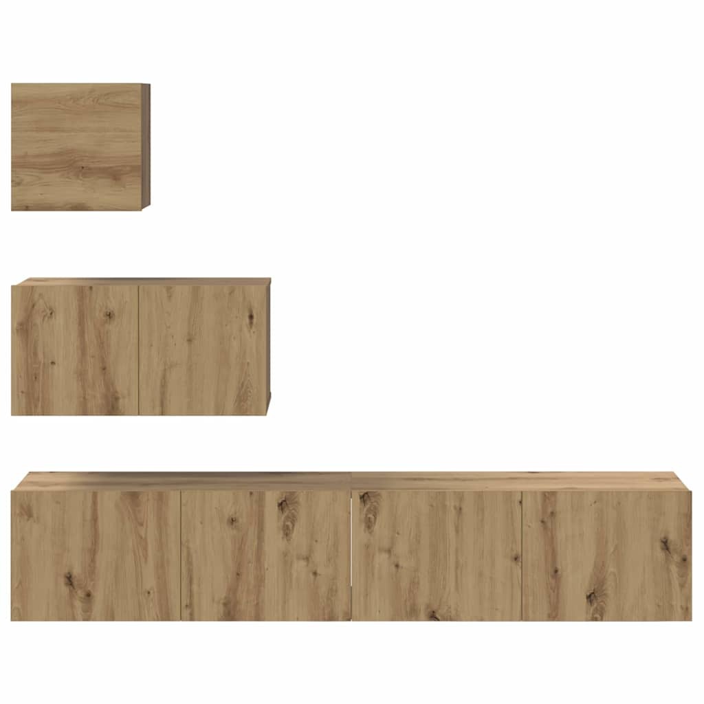 TV Cabinet Set Wall-mounted 4 pcs Artisan oak 80 x 30 x 30 cm
